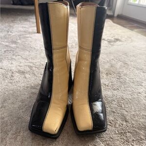Circus by Sam Edelman Black and Cream Ankle Booties